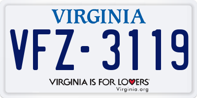 VA license plate VFZ3119