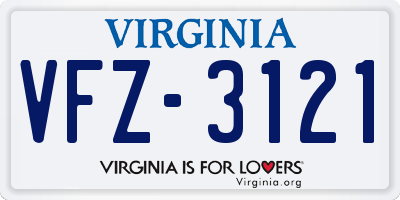 VA license plate VFZ3121