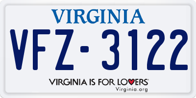 VA license plate VFZ3122