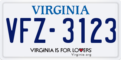 VA license plate VFZ3123