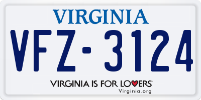 VA license plate VFZ3124
