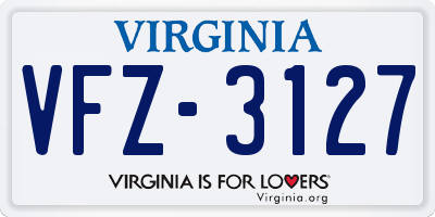 VA license plate VFZ3127