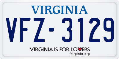 VA license plate VFZ3129