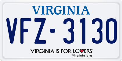 VA license plate VFZ3130