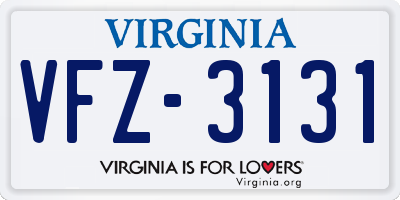 VA license plate VFZ3131