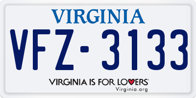 VA license plate VFZ3133