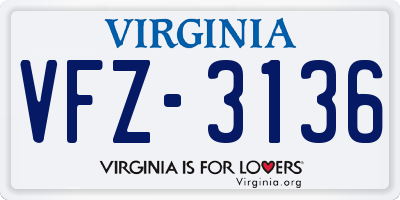VA license plate VFZ3136