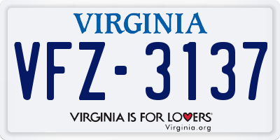 VA license plate VFZ3137