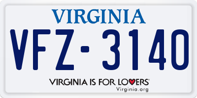 VA license plate VFZ3140