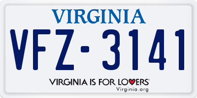 VA license plate VFZ3141