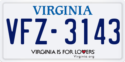 VA license plate VFZ3143