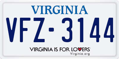 VA license plate VFZ3144