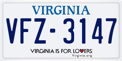 VA license plate VFZ3147