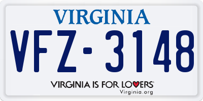 VA license plate VFZ3148