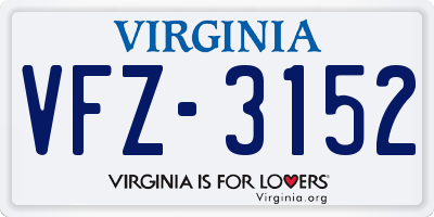 VA license plate VFZ3152