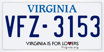 VA license plate VFZ3153