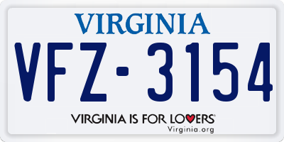 VA license plate VFZ3154