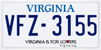 VA license plate VFZ3155