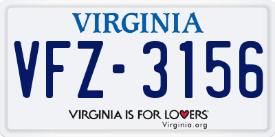VA license plate VFZ3156