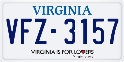 VA license plate VFZ3157