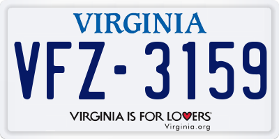 VA license plate VFZ3159