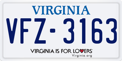 VA license plate VFZ3163