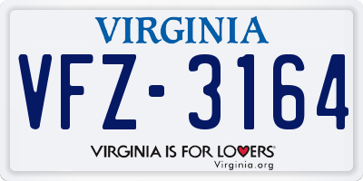 VA license plate VFZ3164