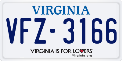 VA license plate VFZ3166