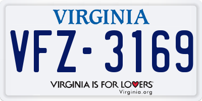 VA license plate VFZ3169