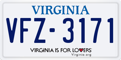 VA license plate VFZ3171