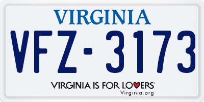 VA license plate VFZ3173