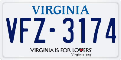 VA license plate VFZ3174