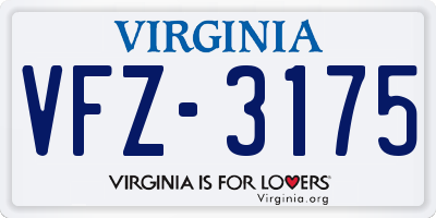 VA license plate VFZ3175