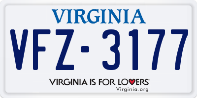 VA license plate VFZ3177
