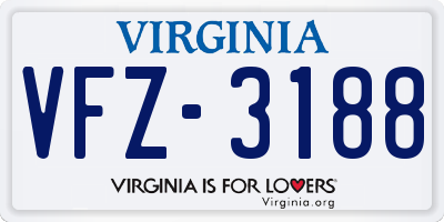 VA license plate VFZ3188