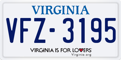VA license plate VFZ3195