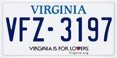 VA license plate VFZ3197