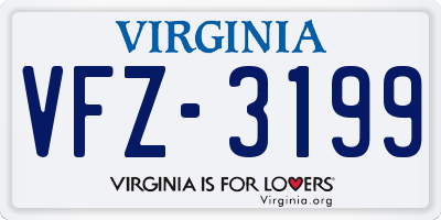 VA license plate VFZ3199