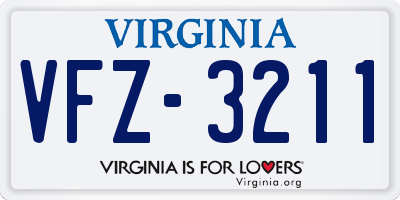 VA license plate VFZ3211