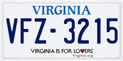 VA license plate VFZ3215