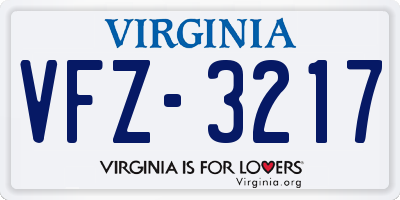 VA license plate VFZ3217