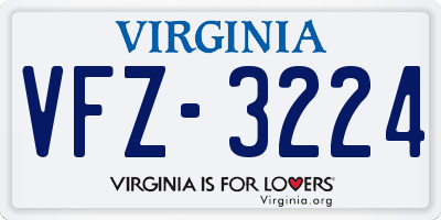 VA license plate VFZ3224