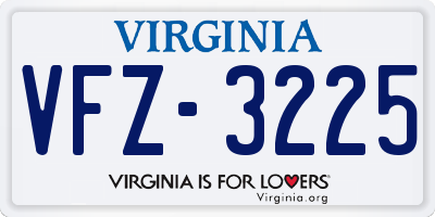 VA license plate VFZ3225