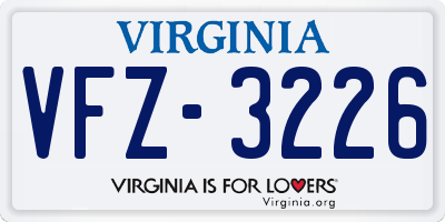 VA license plate VFZ3226