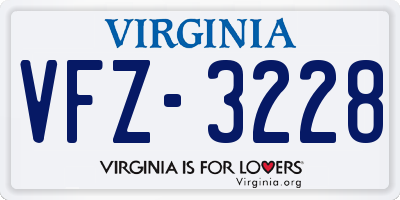 VA license plate VFZ3228