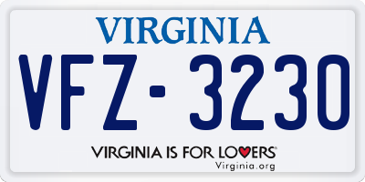 VA license plate VFZ3230