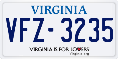VA license plate VFZ3235