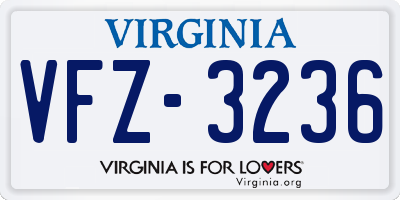 VA license plate VFZ3236