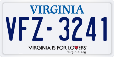 VA license plate VFZ3241