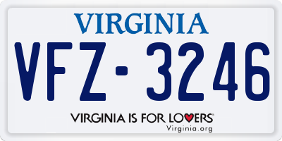 VA license plate VFZ3246